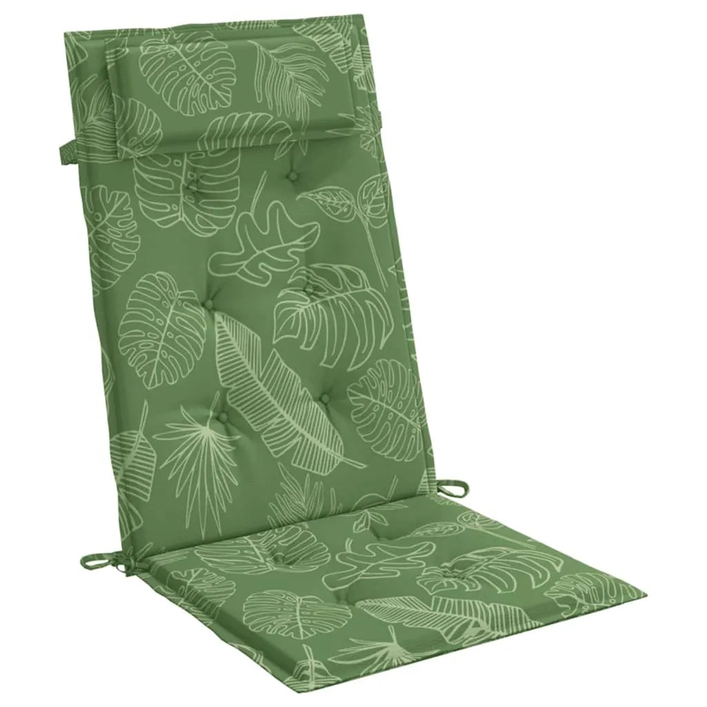 Cuscini Sedia Schienale Alto 2 pz Motivo Foglie Tessuto Oxford 361931