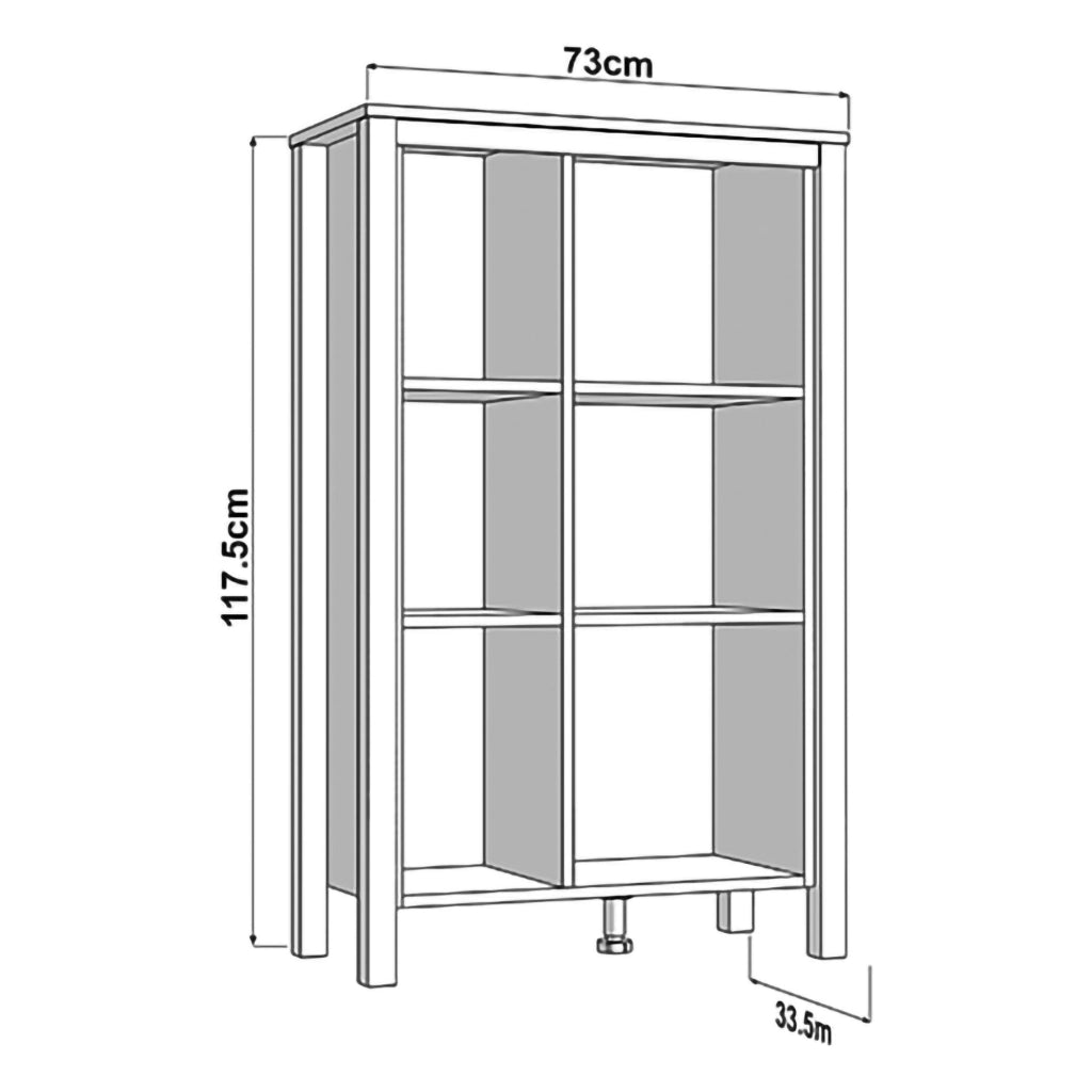 Mobile Espositore Galdo, Vetrina 4 Ripiani, 73x34x118h cm Bianco Opaco
