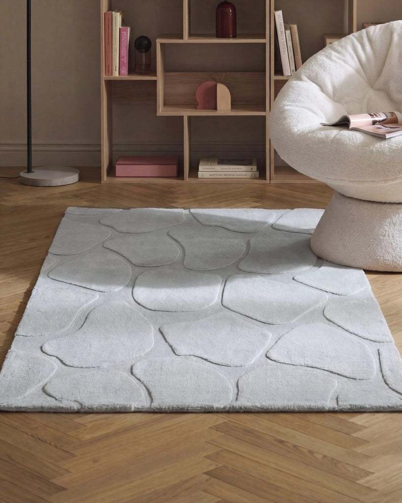 Tappeto decorativo rettangolare in jacquard, 160 x 160 cm tortora design elegante