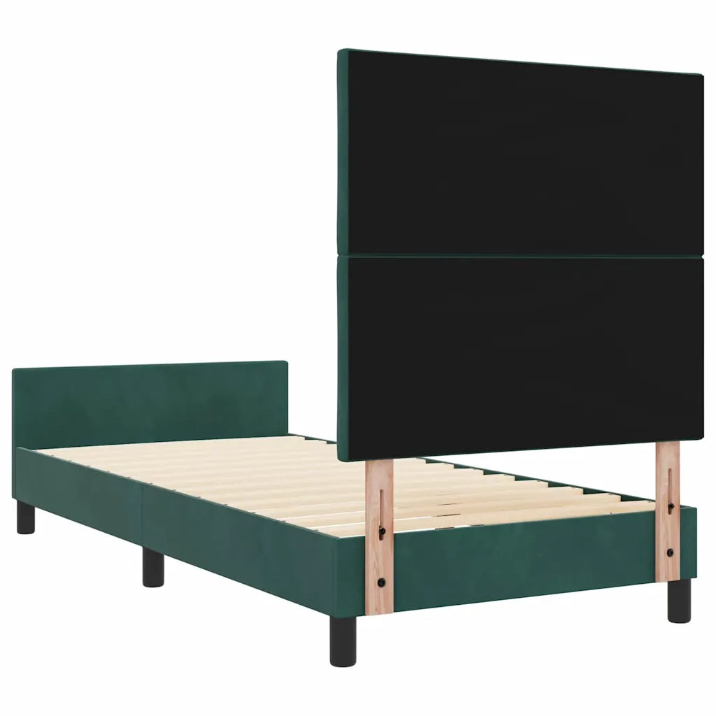 Letto a molle con testiera Verde Scuro 100 x 200 cm Velluto 3344990