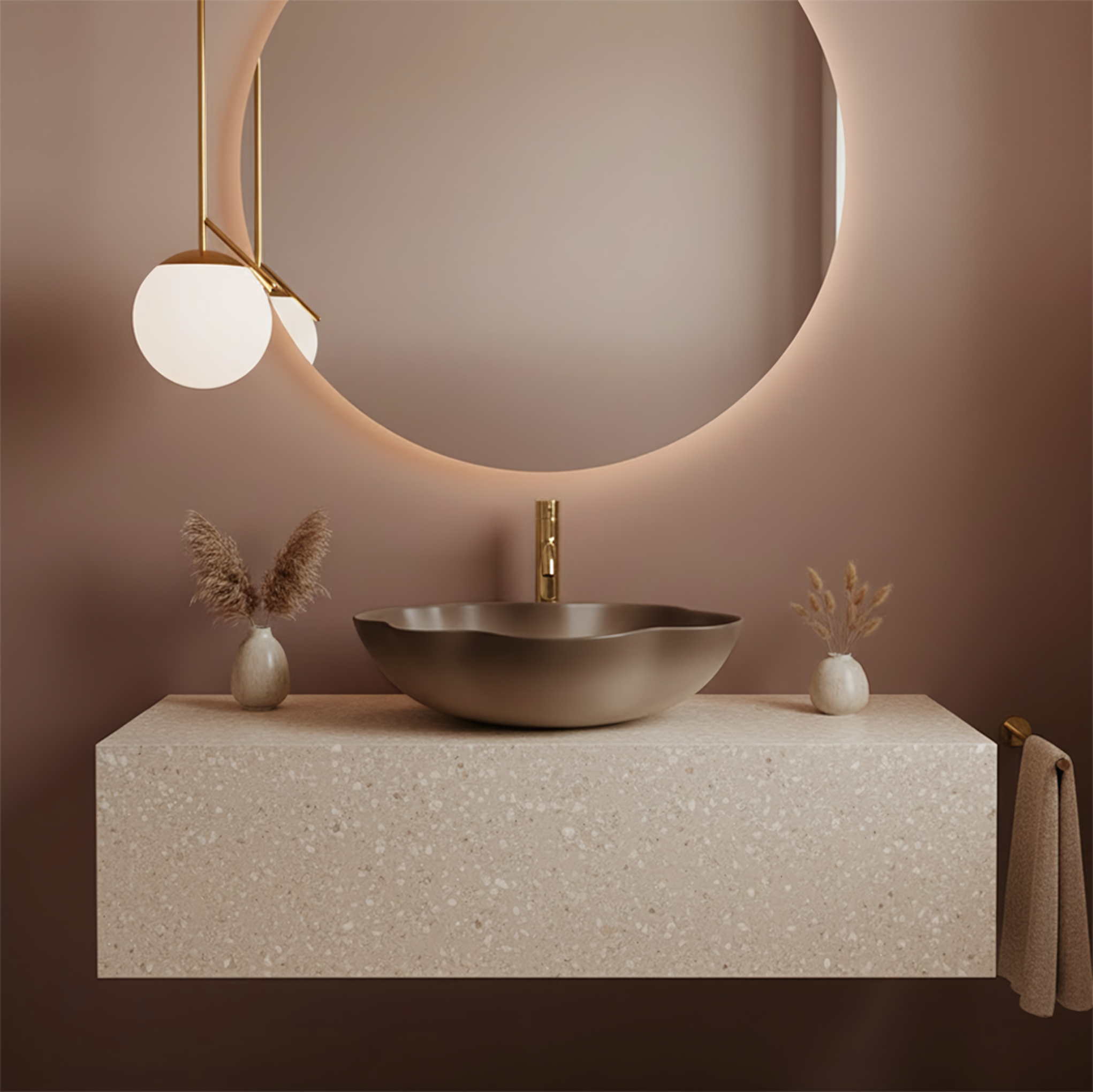 Lavabo Da Appoggio Rea Pearl Ombre
