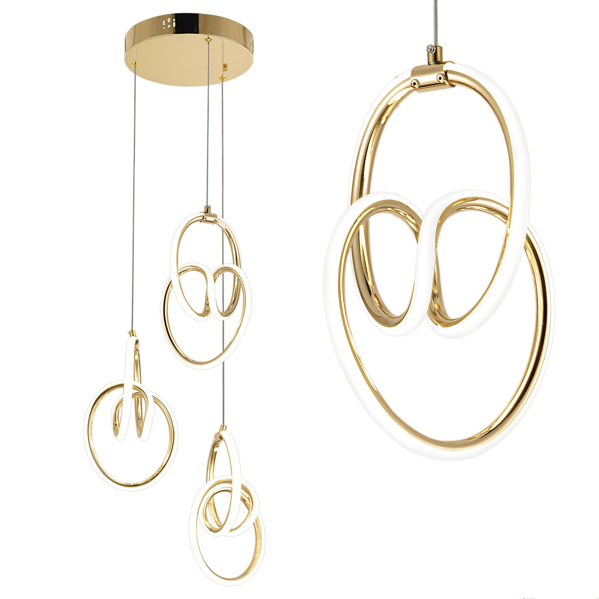 Lampada A Sospensione Led G082-3cpr Gold