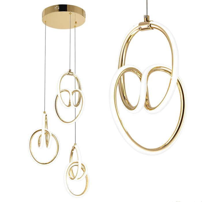 Lampada A Sospensione Led G082-3cpr Gold