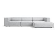 Cosmopolitan Design - Divano angolare destro "Arendal" 4 posti in ciniglia con effetto a coste grigio chiaro 