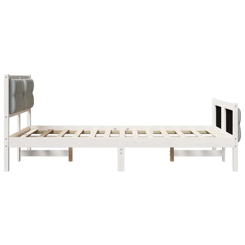 Struttura del letto Grigio chiaro 135 x 190 cm Pino massello