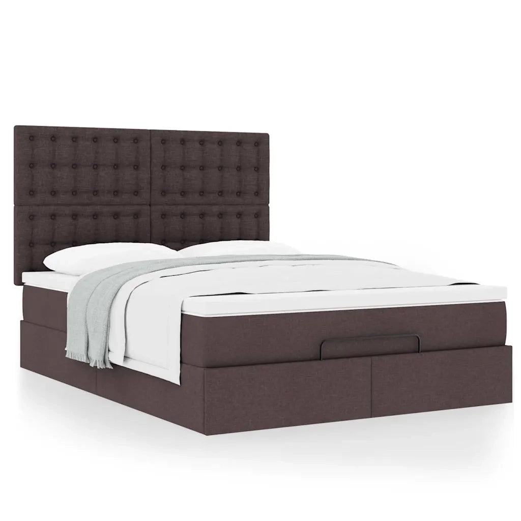 Struttura Letto Pouf con Materasso 140x200 cm in Tessuto 3313330