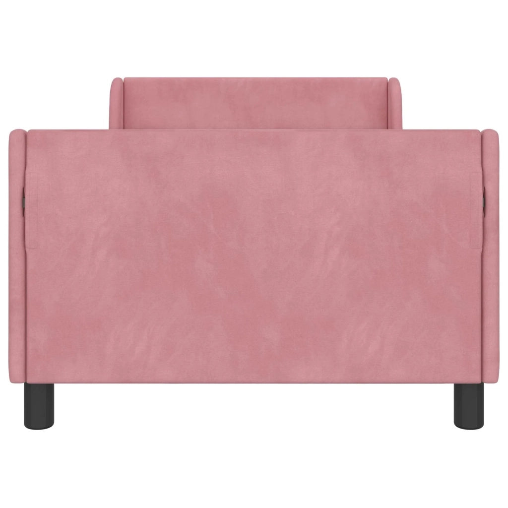 Struttura letto bambini con testata-Giroletto per bambini Rosa 80 x 200 cm Velluto 305159