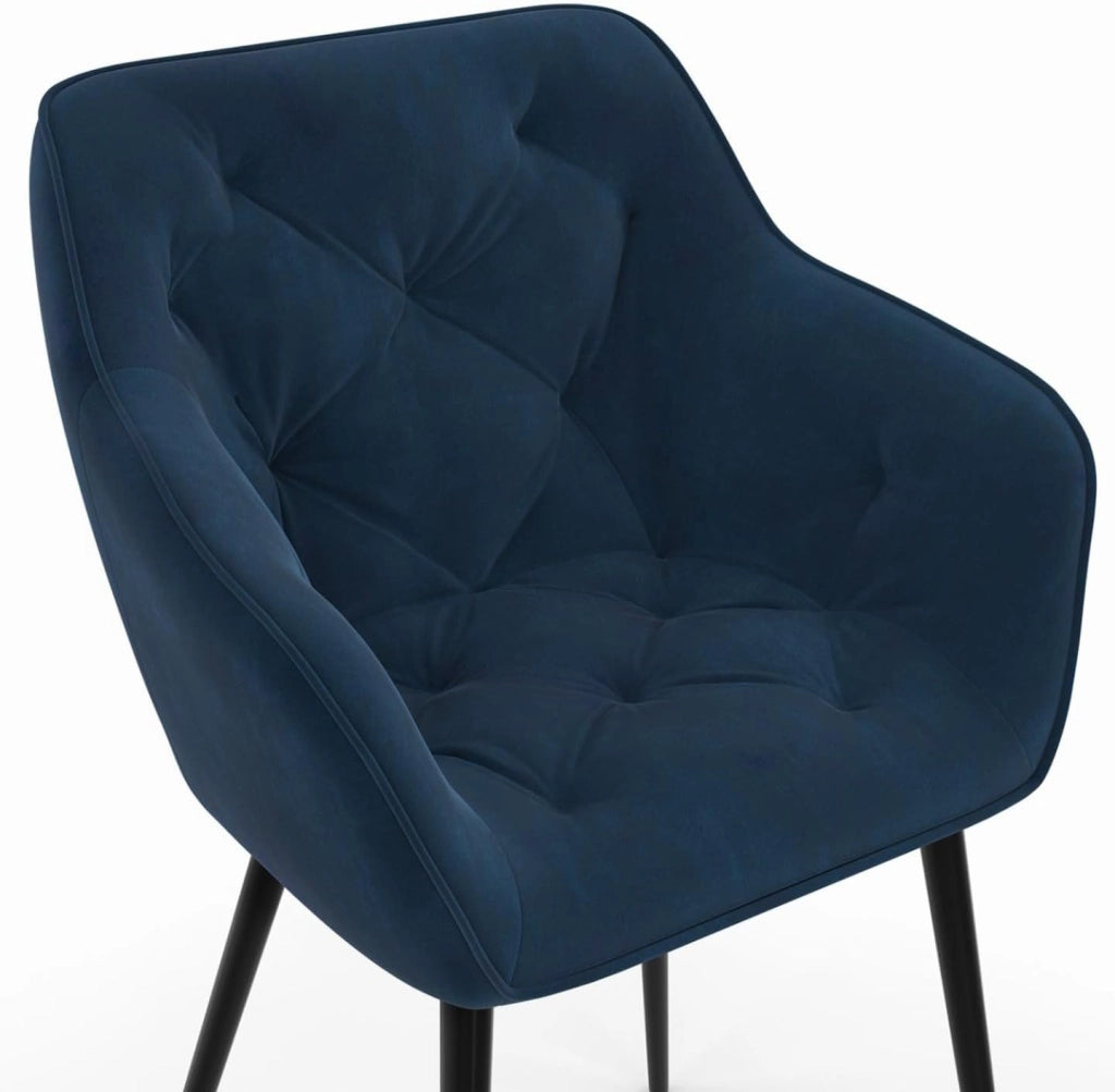 Lot de 6 chaises POLGA capitonnées gris foncé pour salle à manger