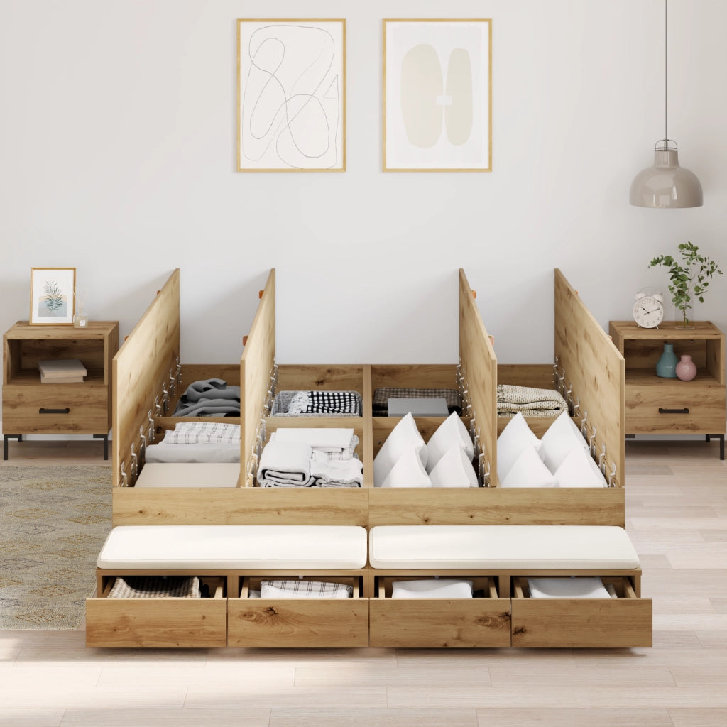 Struttura Letto con Contenitore in Rovere Artisan 150x200 cm