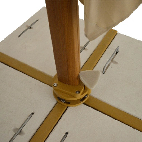 Ombrellone Trastevere ecrù - legno rovere con luci LED