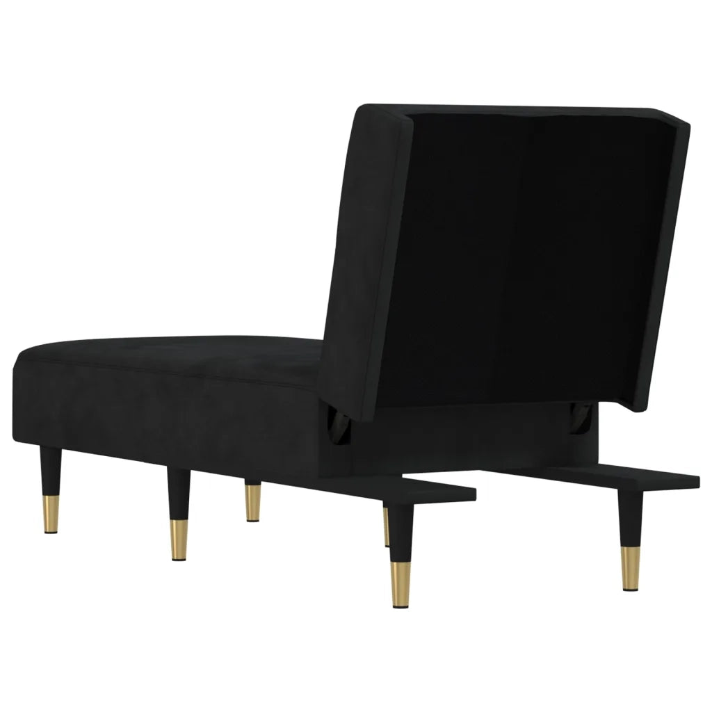 Chaise Longue in Velluto Nero 352811