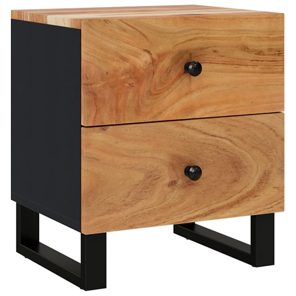 Comodini 2pz 40x33x46 cm in Legno Massello di Acacia 345217
