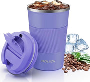 Moka termica, tazza di caffè con coperchio senza rivestimento, tazza termica, tazza isolata, tazza di viaggio in acciaio inossidabile, tazza di caffè to go per acqua calda e fredda, caffè, tè