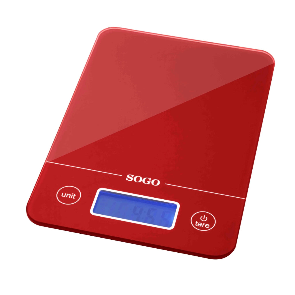 Bilancia elettronica da cucina 5kg, display LCD retroilluminato, 4 unità di peso, funzioni zero e tara - SOGO