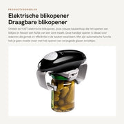 Apri bottiglie elettrico - Portatile - Apertura automatica - Nero - Mani libere - Per nuove bottiglie sigillate - Assistente cucina