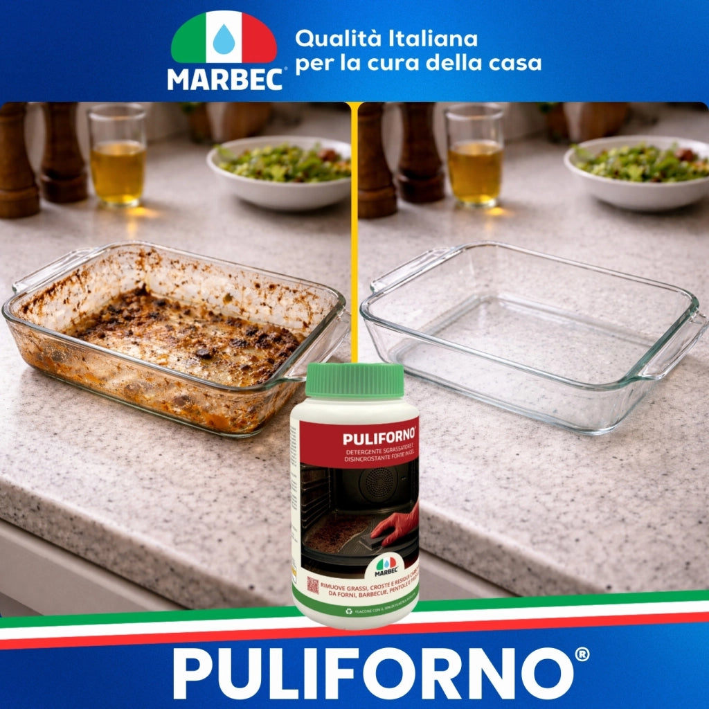 Detergente gel disincrostante potente, pulizia profonda forni e barbecue Marbec PULIFORNO® - 1KGx6Pz