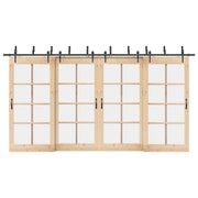 Kit di Binari per Porte Scorrevoli 427 cm Acciaio Nero 3295746