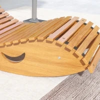 Sedia a Dondolo da Giardino a S con Seduta Ergonomica, in Legno di Abete e di Pino, 130x60x60 cm