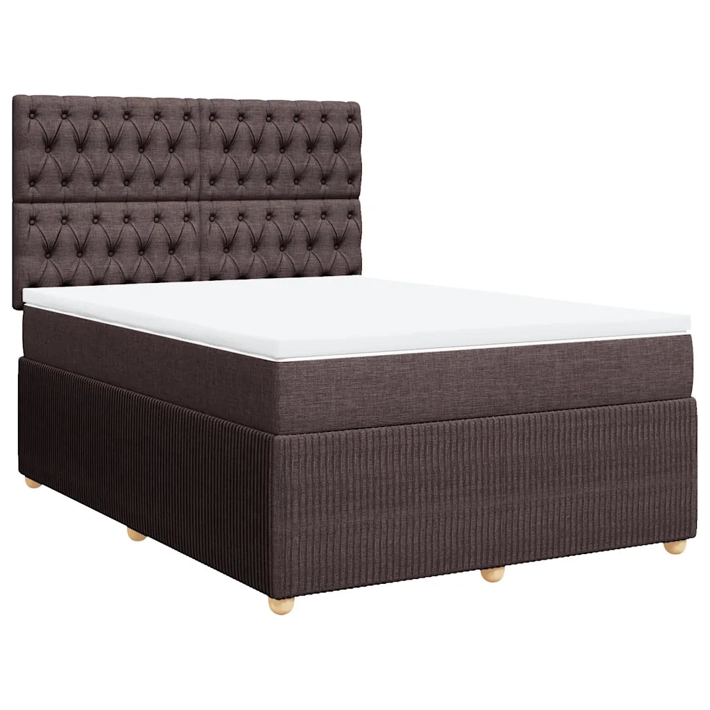 Giroletto a Molle con Materasso Marrone Scuro 160x200cm Tessuto 3294417
