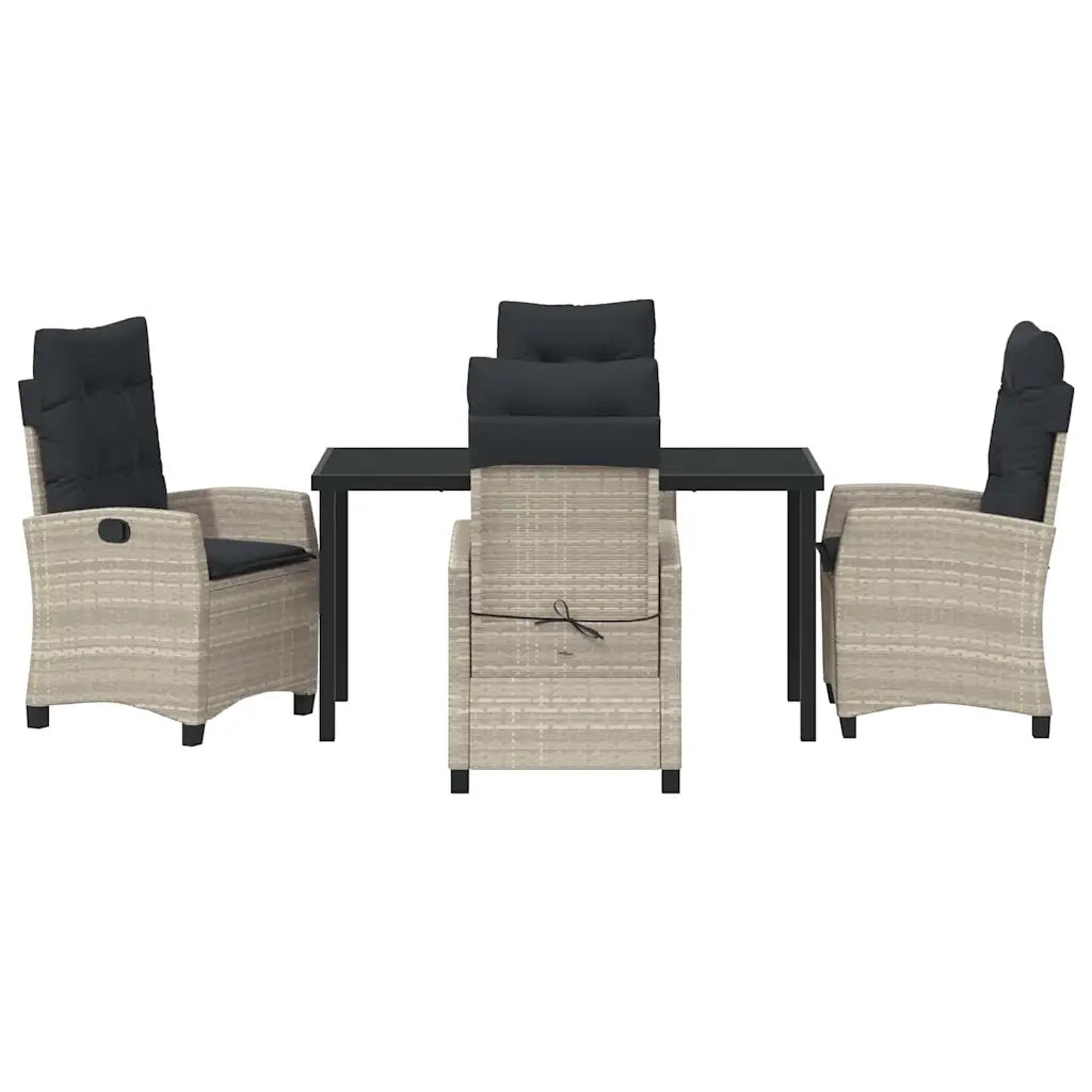 Set da Pranzo per Giardino 5 pcs Grigio chiaro polyrattan 3380409