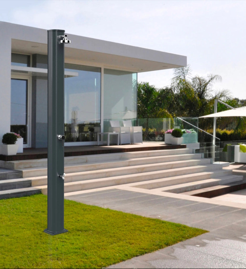 Doccia Solare da Giardino 40L Miscelatore e Lavapiedi Arkema Big Jolly Inox Paint