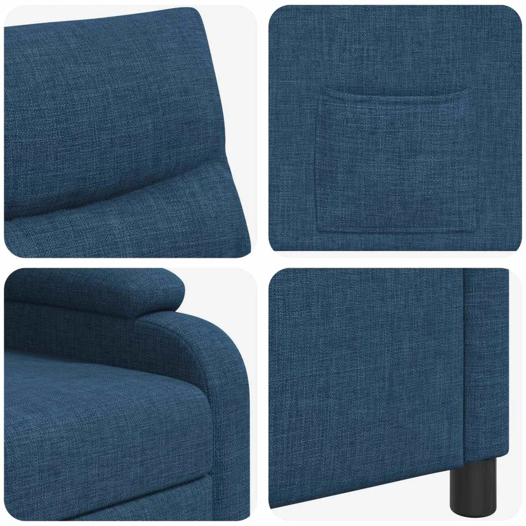 Divano Sedia-Poltrona reclinabile Blu Tessuto 991237