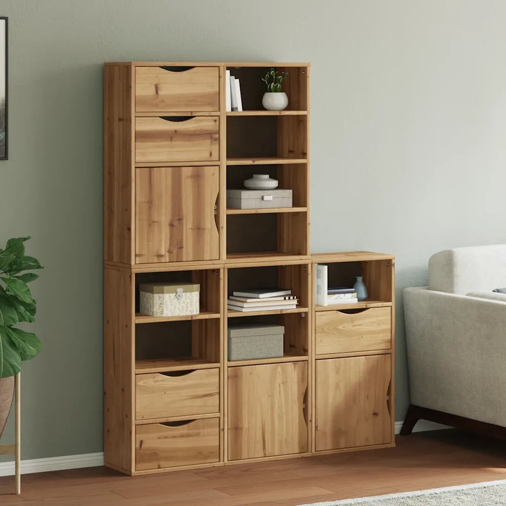Armadietti Laterali 5 pz ODDA 40x24x79 cm Legno Massello Pino 3365366