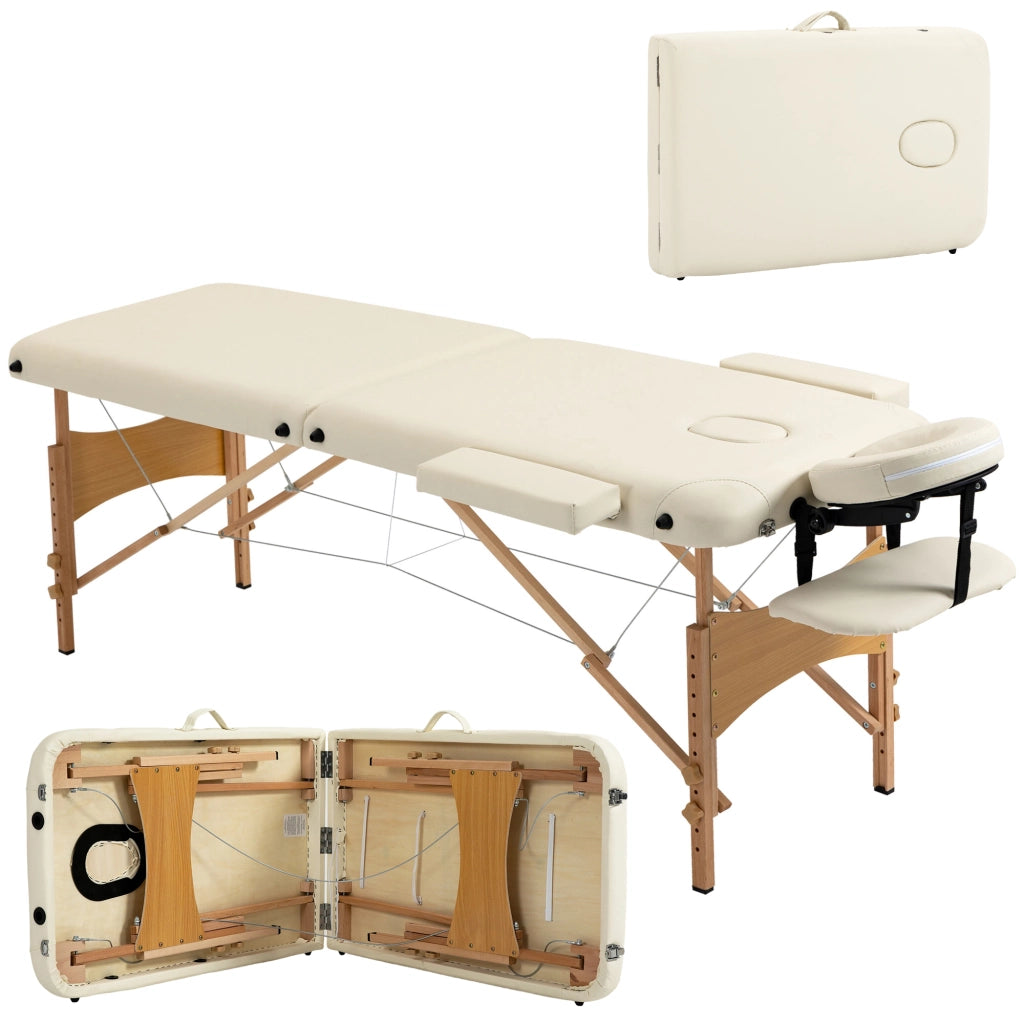 Tavolo pieghevole regolabile in altezza ¨C zephmum ¨C 210x81 cm colore crema