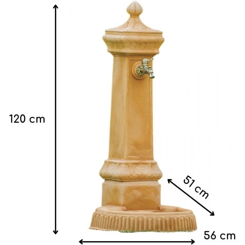 Fontana da giardino decorativa classica tradizionale H120 in polimero resistente impruneta per arredo outdoor - Made in Italy - Monacis