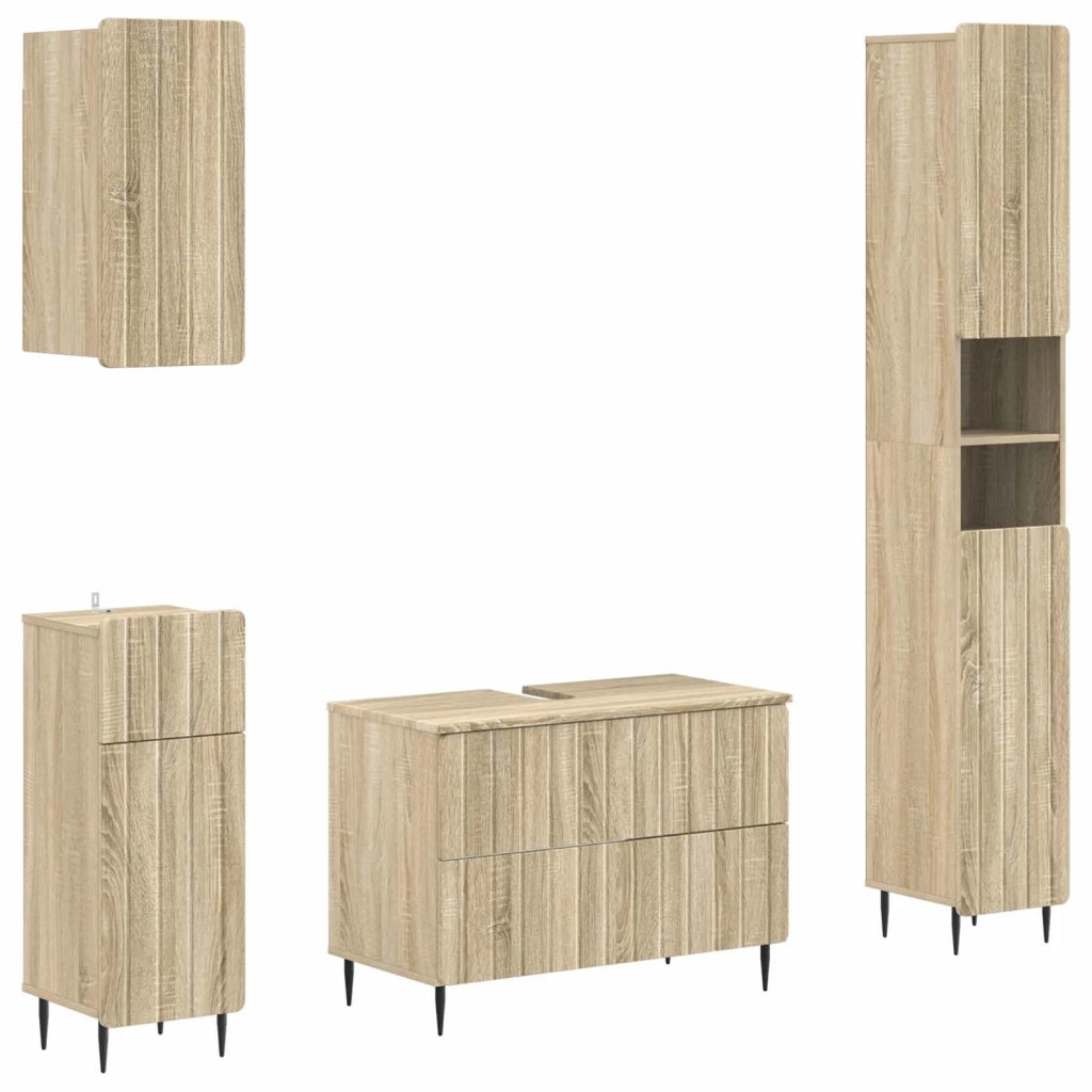 Set di Mobili da Bagno da 4 Pezzi ZWOLLE Rovere Sonoma 3417920