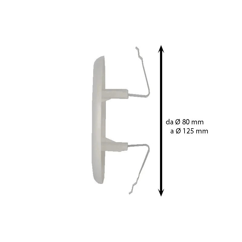 Griglia di aerazione tonda in plastica con molle (abs) : Dimensione - Ø120/160 cm2 51