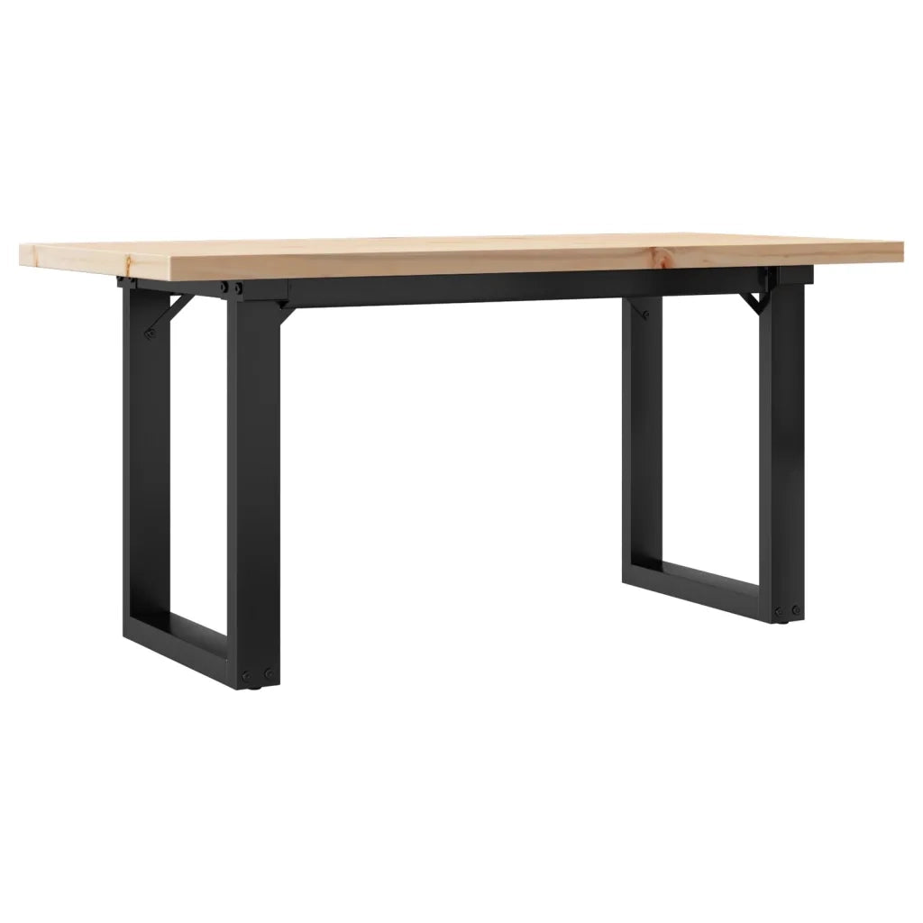 vidaXL Tavolino Salotto Telaio a O 90x40x45,5cm Legno Pino e Acciaio