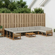 Set di divani da esterno 11 pcs Naturale e Grigio Chiaro 3381731