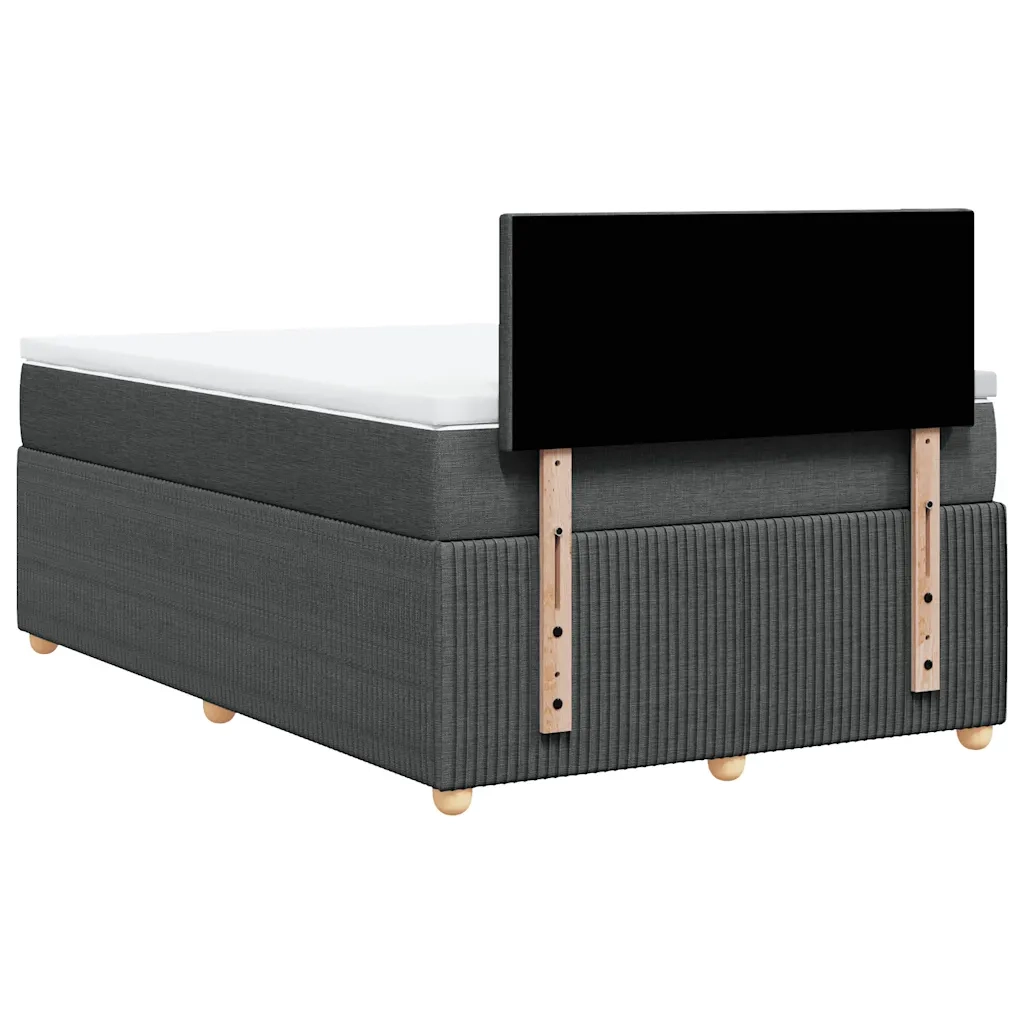 Giroletto a Molle con Materasso Grigio Scuro 120x190cm Tessuto