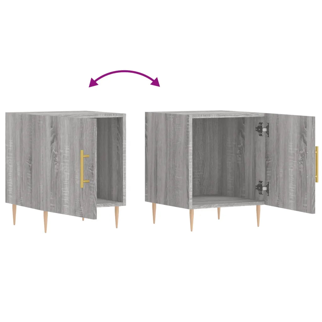 Set di 2 Comodini | Armadio da Notte | Mobiletto da notte Grigio Sonoma 40x40x50 cm in Legno Multistrato