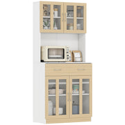 Mobile cucina con 4 ante in vetro ¨C Xylo ¨C Piano aperto cassetto ripiani regolabili 80x40x180 cm