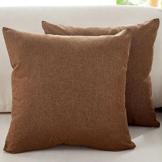 Set di cuscini per divani - Lotto da 2 - Cuscini di lino fine - Cuscini di comfort per decorazione - Copricuscini decorativi moderni - Per divano Sala da pranzo Divano Terrazza - 50x50cm - Moka