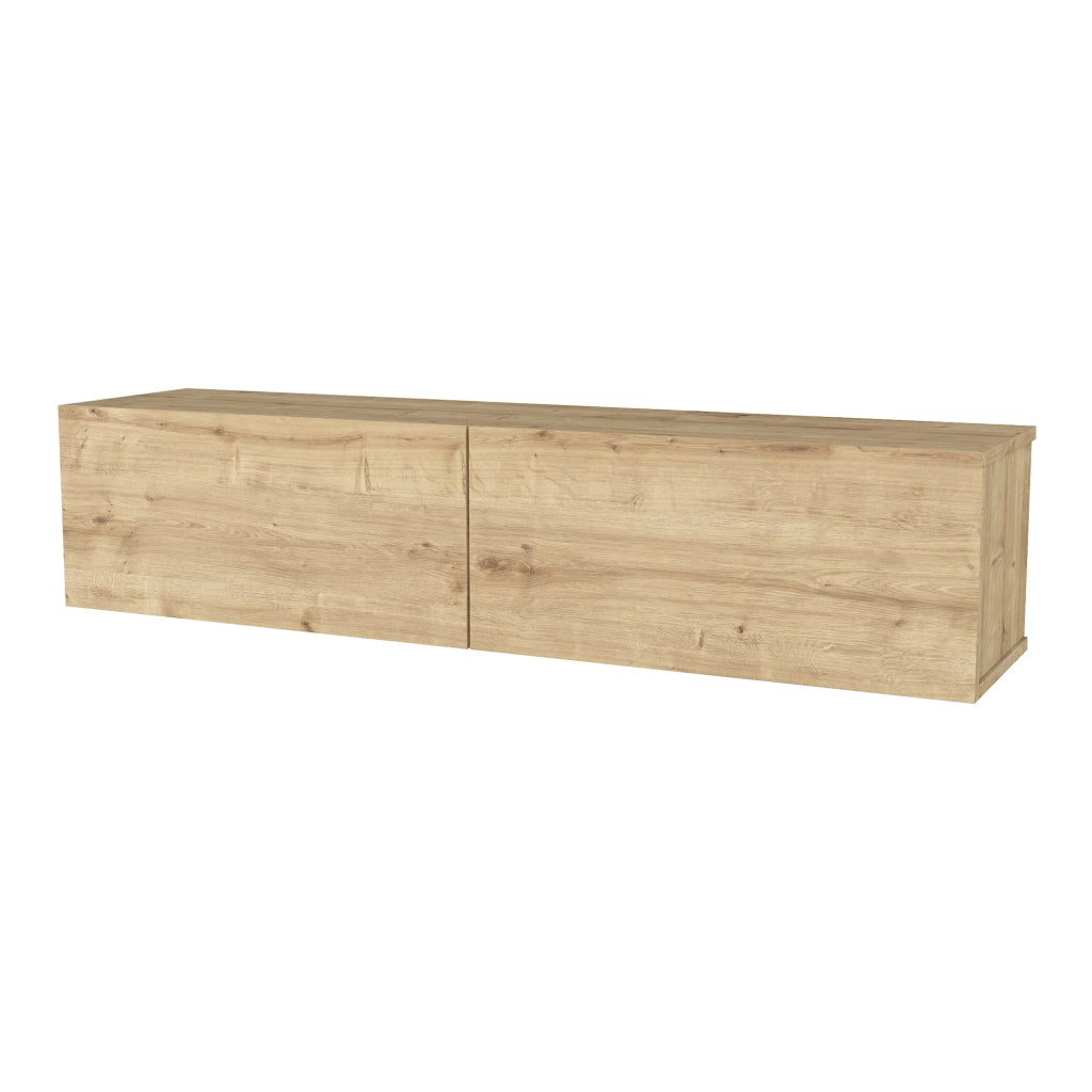 Mobile TV da Parete Nolven con 2 Ante a Ribalta 135 x 32 x 30 cm - Effetto Rovere [en.casa]