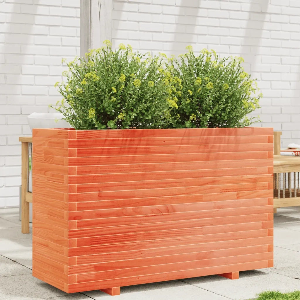 Fioriera Giardino Marrone Cera 110x40x72,5 Legno Massello Pino
