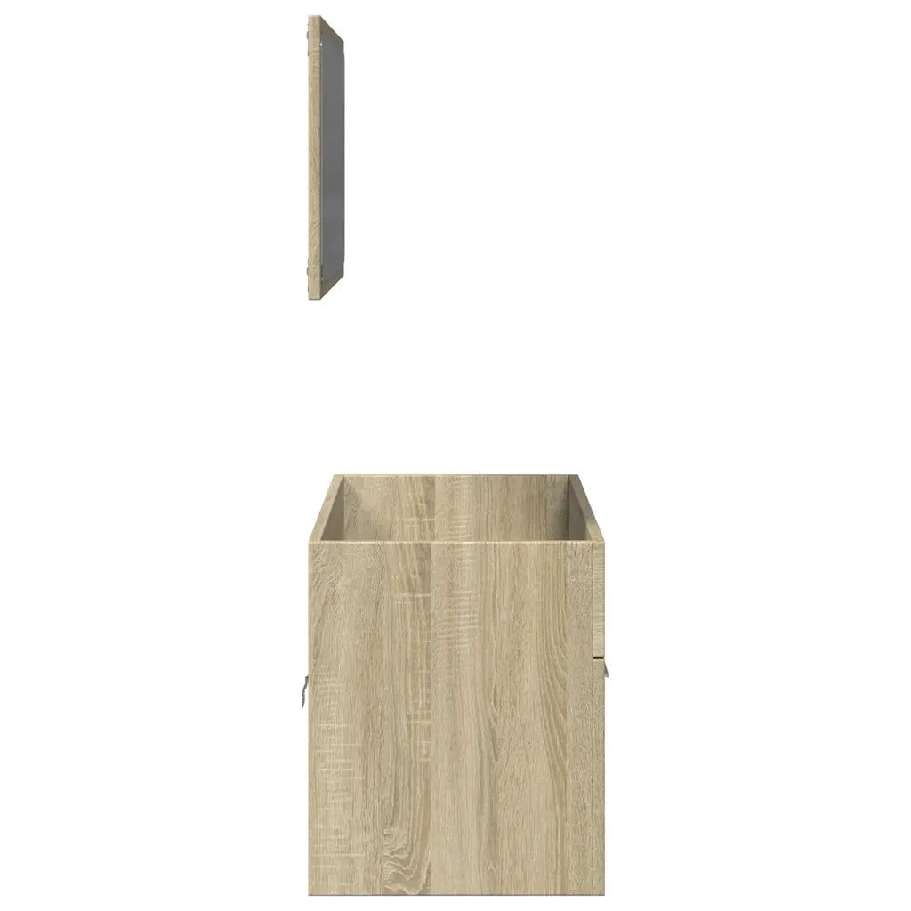 Set Mobili da Bagno 2 pz Rovere Sonoma in Legno Multistrato