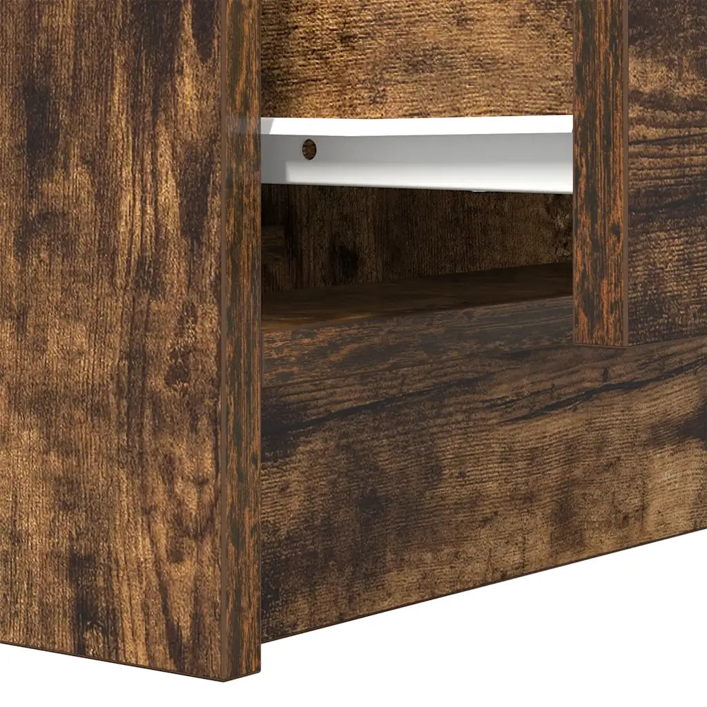 vidaXL Comodino con 2 Cassetti Rovere Fumo 38x34x80 cm