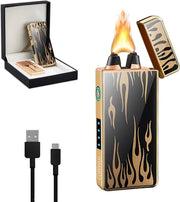 Anastatore plasma USB ricaricabile con indicatore di batteria e candela a LED - impermeabile e a vela resistente al vento