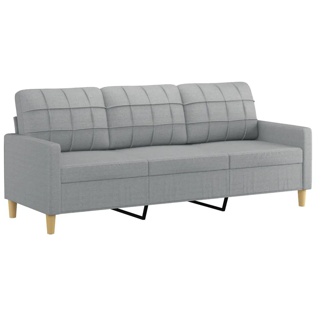 Set Divani 3 pz con Cuscini Grigio Chiaro in Tessuto 3201330