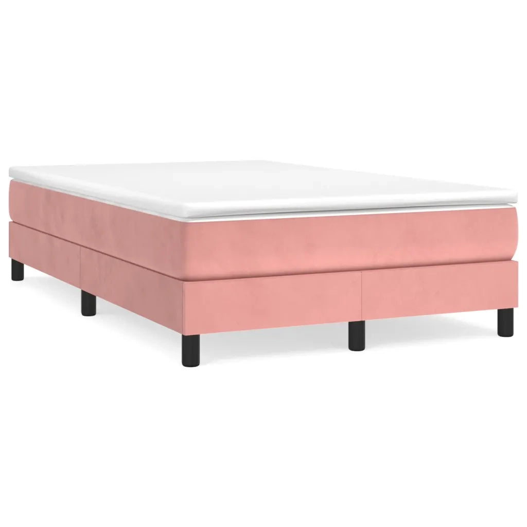 Giroletto a Molle con Materasso Rosa 120x190 cm in Velluto 3269682