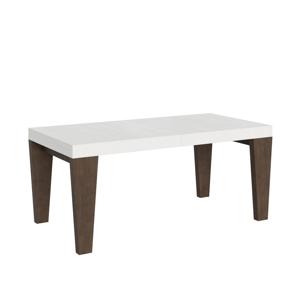 Tavolo Allungabile 180/440x90x77 cm Spimbo Mix  piano Bianco Frassino gambe Noce