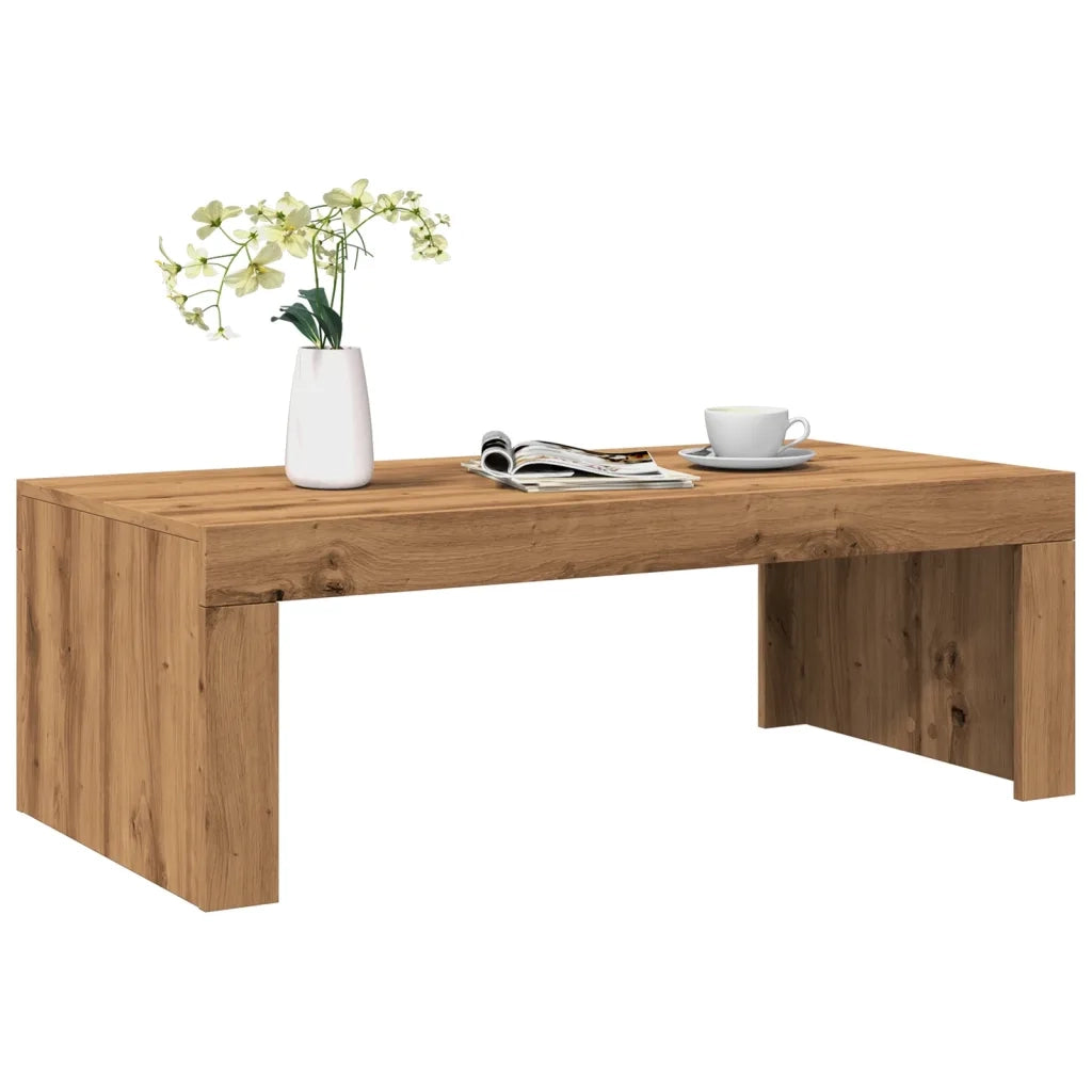 Tavolino Salotto-Tavolino da soggiorno-Tavolo Rovere Artigianale 102x50x35 cm in Truciolato 804808