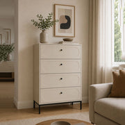 Lanesaro, Cassettiera 4 Cassetti, 76x40x116h cm Beige Cashmere