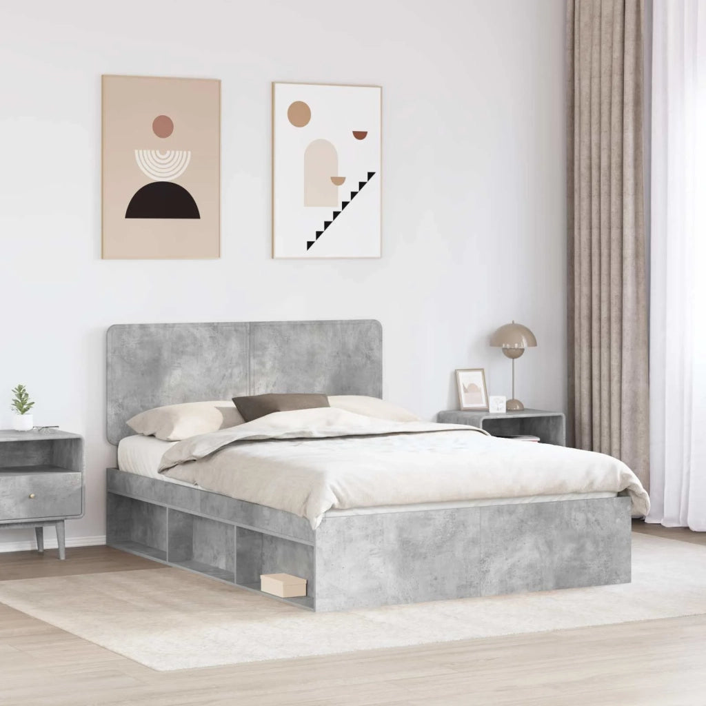 Struttura del letto Grigio Concretè 150 x 200 cm Pino massello 3412473
