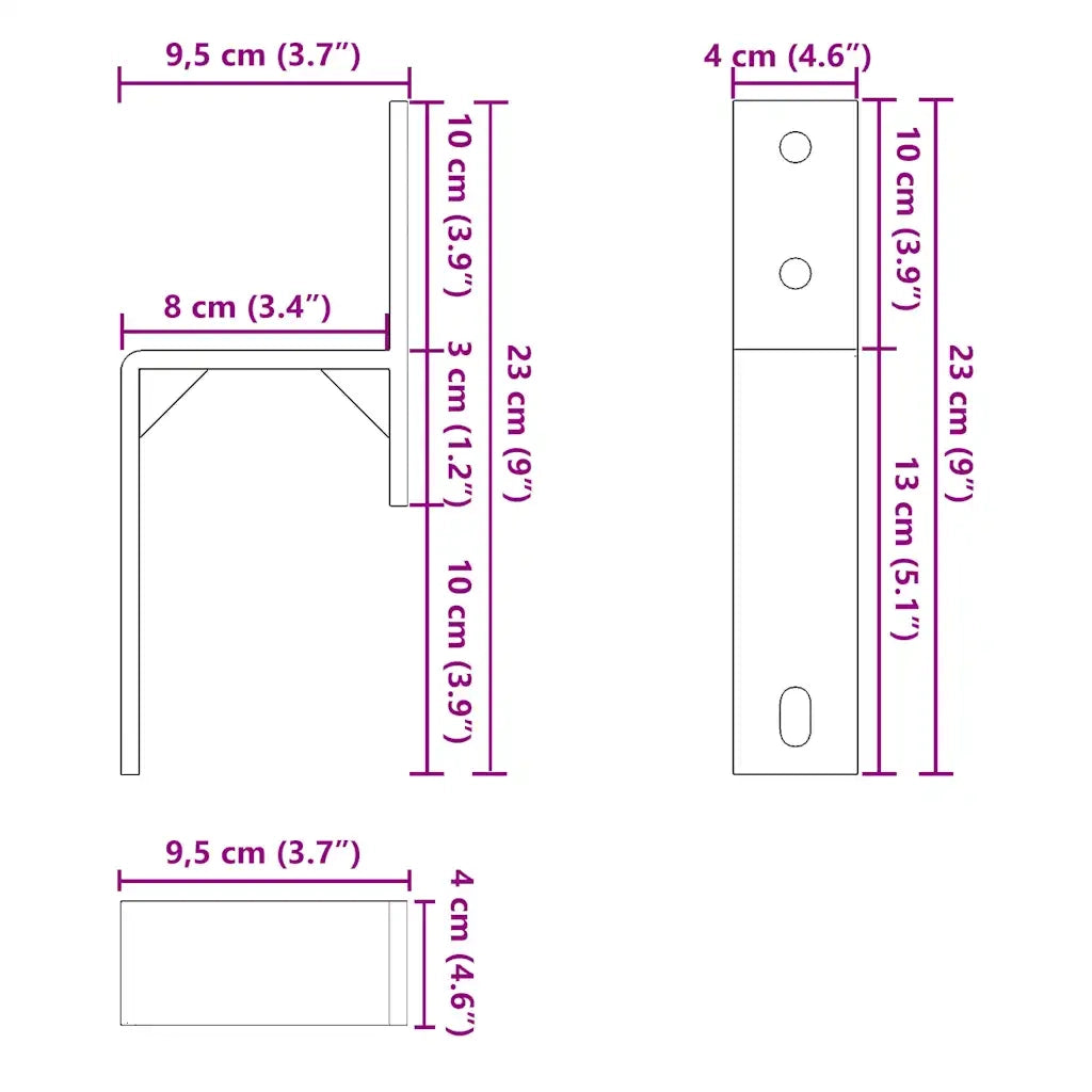 Staffe Bypass Porta Fienile 5 pz Guide Piatte Acciaio Carbonio 4009760
