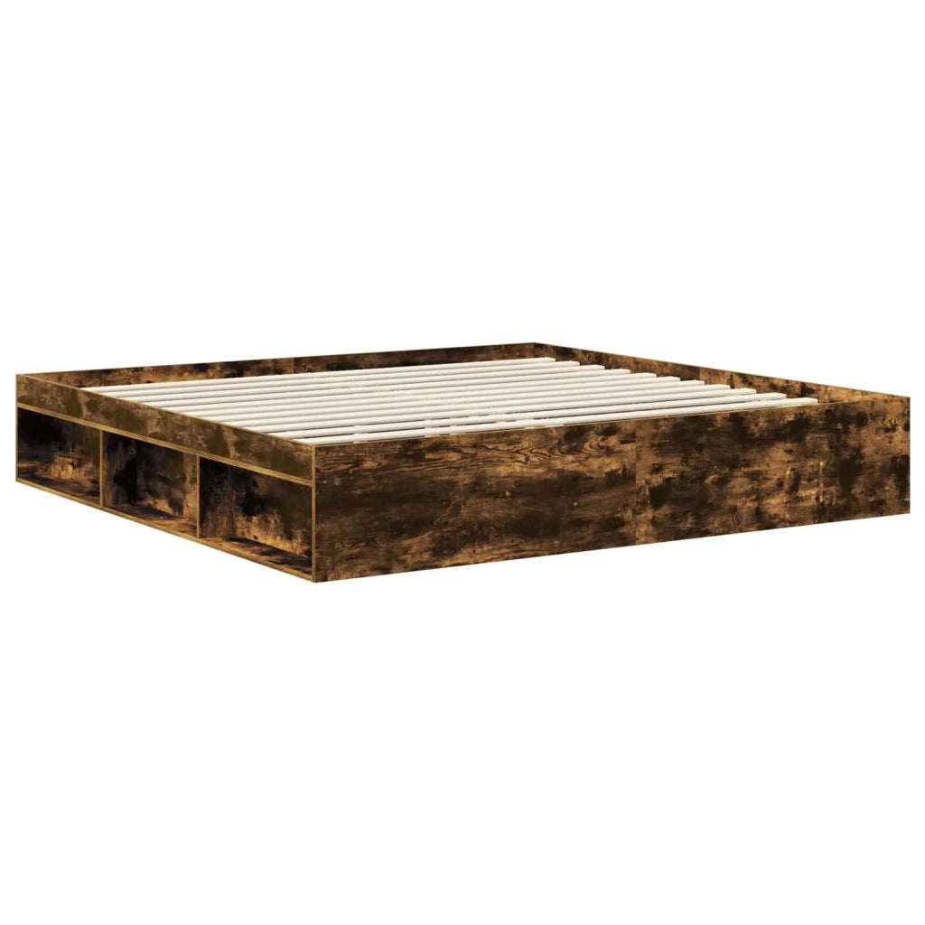 Struttura del letto Rovere fumé 200 x 200 cm Pino massello 3410559